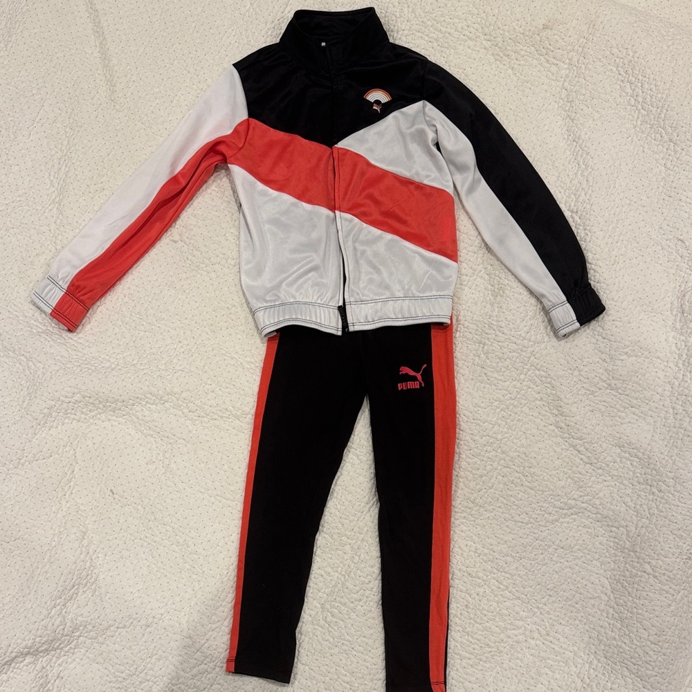 New Without Tags-Puma Youth Red, Black, and White Tracksuit